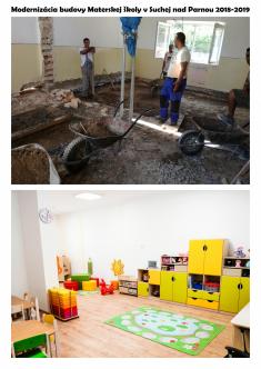Rekonštrukcia materskej školy 2018-2019 "pred a po"
